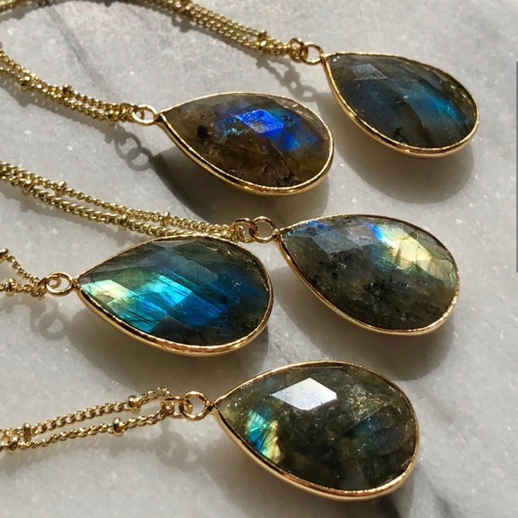 Ladradorite Nebula 14k Boho Necklace - Picture 8 of 8